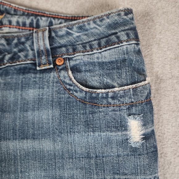American Eagle Outfitters Boy Fit Jeans Womens 8 (30x29) Blue Distressed Denim - Picture 11 of 16